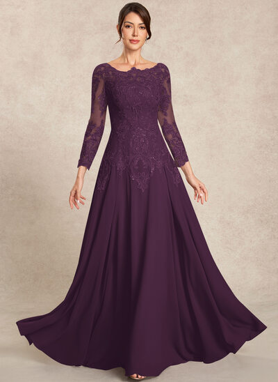 A-line Sequins Lace Dress
