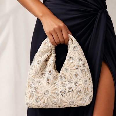 Casual Polyester Evening Bags in Beige