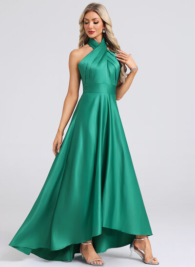 Kleid Maxi mit Neckholder aus Satin