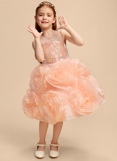 Robe princesse avec fleurs en 3d en tulle
