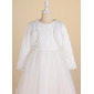 Pearl Lace Long Sleeves First Communion Flower Girl Wraps 