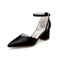 Femmes chaussures de mariage satiné talon bloc bout pointu talons de mariage chaussures de demoiselle d'honneur élégante mariage travail fête prom soirée chaussures 