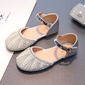 Jentas Sandaler Flate sko Flower Girl Shoes Lukket Tå flat Heel Sparkling Glitter Jentesko 