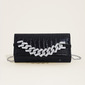 Animal Print Party PU Clutch Bags in Black Silver 