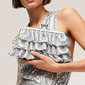Sequin Elegant Wedding Prom Evening Polyester Evening Bags in Silver 