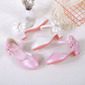 Girl's Flower Girl Shoes Wedding Party Bowknot Pearl Rhinestone Faux Leather Round Toe Low Heel Shoes 