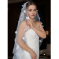 Pearl Floral Cut Edge Single Tier Bridal Cathedral Length 118" Wedding Veils 