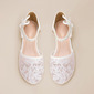 Girl's Flower Girl Shoes Wedding Bowknot Pearl Lace Faux Leather Round Toe Flat Heel Shoes 