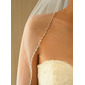 Beading Cut Edge Single Tier Bridal Fingertip Length 39" Wedding Veils 
