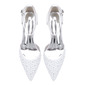 Women's Wedding Shoes Glitter Flat Heel Point Toe Wedding Heels Bridal Shoes Rhinestone Elegant Wedding Shoes 