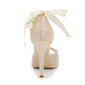 med Bowknot Imitert Perle Kvinner Stiletto Hæl Titte Tå Sandaler Satin Brudesko 