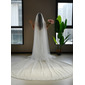 Pearl Cut Edge Single Tier Bridal Cathedral Length 118" Wedding Veils 