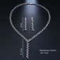 Classic Cubic Zirconia Wedding Earrings Necklace Jewelry Set Jewelry Sets (Set of 2) 