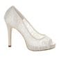 Vrouwen bruidsschoenen kant hoge hak plateau peepteen pumps bruiloft hakken bruidsschoenen elegant eenvoudig huwelijk avond schoenen 