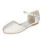 Girl's Flower Girl Shoes Wedding Pearl Satin Round Toe Flat Heel Shoes 