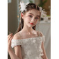 Pearl Rhinestones Faux Feather Flower Girl Headpieces (Set of 2) 