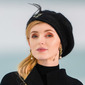 Women's Elegant Winter Butterfly Faux Feather Wool Wedding Cocktail Beret Hats 