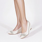 Women's Wedding Shoes Wedge Heel Round Toe Wedding Heels Bridesmaid Shoes Simple Wedding Shoes 