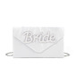 Pearl Rhinestone Elegant Wedding Satin Clutch Bags in White 