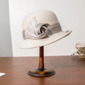 Women's Flip Brim Winter Silkabaca Wool Cocktail Cloche Hats 