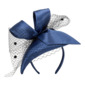 Women's Vintage Bow Veil Satin Wedding Kentucky Derby Fascinators With Headband 