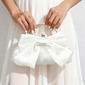 Bowknot Wedding Satin Evening Bags in White 