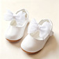 Jentas Round Toe Lukket Tå Leather flat Heel Flate sko Flower Girl Shoes med Bowknot Velcro 
