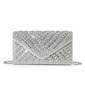 Rhinestone Elegant Party Evening Polyester Clutch Bags in Silver 