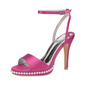 Women's Wedding Shoes Satin High Heel Platform Open Toe Wedding Sandals Bridal Shoes Bridesmaid Shoes Pearl Elegant Wedding Party Shoes 