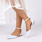 Women's Wedding Shoes Glitter Flat Heel Point Toe Wedding Heels Bridal Shoes Rhinestone Elegant Wedding Shoes 