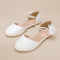 Girl's Flower Girl Shoes Wedding Bowknot Pearl Lace Faux Leather Round Toe Flat Heel Shoes 