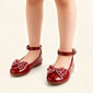 Girl's Flats Princess Shoes Party Bowknot Faux Leather Round Toe Flat Heel Shoes 