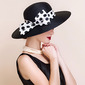 Kvinner Elegant Bred rand Bowknot Polka Dot Bryllup Kentucky Derby Kirkehatter 