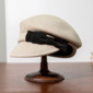 Women's Simple Winter Bow Wool Wedding Tea Party Beret Hats 