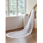 Lace Cut Edge Single Tier Bridal Cathedral Length 118" Mantilla Wedding Veils 