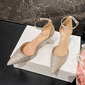 Mulheres saltos tira tornozelo sapatos de dama de honra casamento trabalho festa formatura noite elegante simples os juncos são materiais decorativos salto alto point toe cor sólida fivela sapatos 