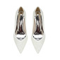 Women's Wedding Shoes Lace Satin Block Heel Point Toe Wedding Heels Bridesmaid Shoes Simple Wedding Shoes 