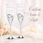 1 sett/2 stk Personlig Champagnefløyter Groom Gaver Elegant Legering