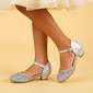 Chaussures de fille de fleur chaussures de princesse fille de mariage fête cosplay chaussures de demoiselle d'honneur junior les roseaux sont un matériau décoratif bout rond talon bas chaussures 