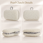 Pochettes perle d'imitation élégante pearl mariage cérémonie et soirée à blanc 