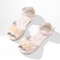 Girl's Sandals Flower Girl Shoes Wedding Junior Bridesmaid Shoes Flower Faux Leather Peep Toe Flat Heel Shoes 