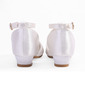 Chaussures de fille de fleur filles mariage fleurs satin bout rond talon plat chaussures