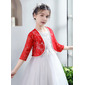 Pearl Lace 3/4 Sleeve First Communion Flower Girl Wraps 