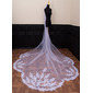 Lace Cut Edge Single Tier Bridal Cathedral Length 138" Wedding Veils 