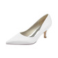 Women's Wedding Shoes Satin High Heel Point Toe Wedding Heels Bridesmaid Shoes Elegant Simple Wedding Work Shoes 