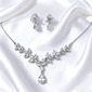 Gorgeous Cubic Zirconia Wedding Earrings Necklace Jewelry Set Jewelry Sets (Set of 2) 