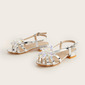 Girl's Sandals Daily Party Crystal Faux Leather Open Toe Low Heel Shoes 