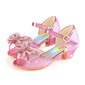 Girl's Sandals Princess Shoes Wedding Party Cosplay Peep Toe Junior Bridesmaid Shoes Bowknot Rhinestone Glitter Low Heel Shoes 