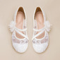 Girl's Flower Girl Shoes Wedding Flower Lace Lace Faux Leather Round Toe Flat Heel Shoes 