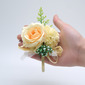 1 PC Artificial Wedding Flowers Silk Cloth Roses Boutonniere 